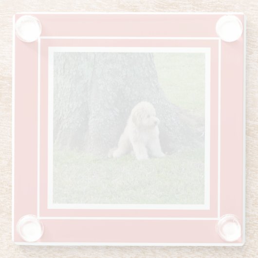 Creëer Uw eigen keepaardfoto Moderne Sjabloon Rood Glazen Onderzetter (Achterkant)