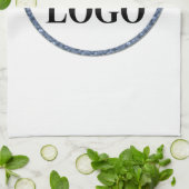 Creëer Uw eigen Keepsake Boerderij Zwart Wit Theedoek (Gevouwen)