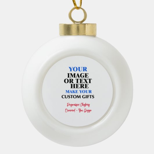 Creëer Uw Eigen Keramische Kerstversiering Bal Ornament (Voorkant)
