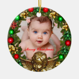 Creëer uw eigen kerst Baby foto Keramisch Ornament