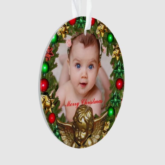 Creëer uw eigen kerst Baby foto Ornament (voorkant)