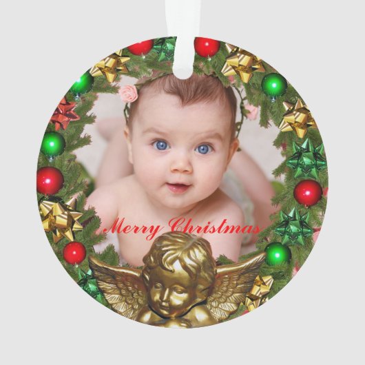 Creëer uw eigen kerst Baby foto Ornament (achterkant)