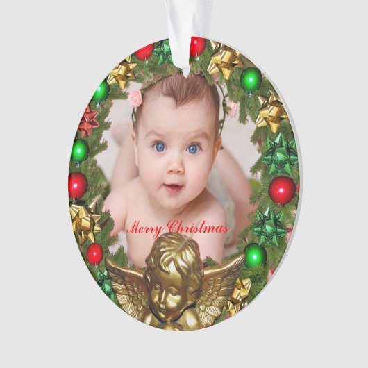 Creëer uw eigen kerst Baby foto Ornament (voorkant)