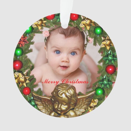 Creëer uw eigen kerst Baby foto Ornament (voorkant)