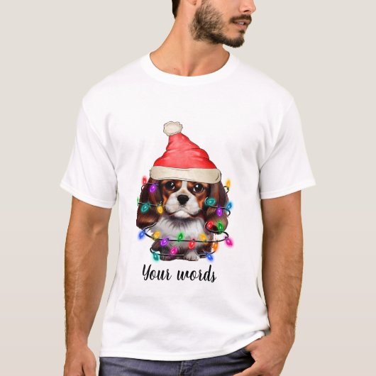 Creëer Uw eigen kerst Cocker Spaniel Dog T-shirt (Voorkant)