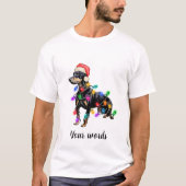 Creëer Uw eigen kerst doberman hond T-shirt (Voorkant)