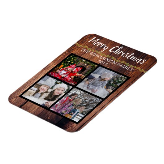 Creëer Uw eigen kerst familie foto collage Magneet (Linkerzijde)