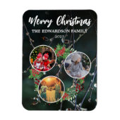 Creëer Uw eigen kerst familie foto collage Magneet (Verticaal)