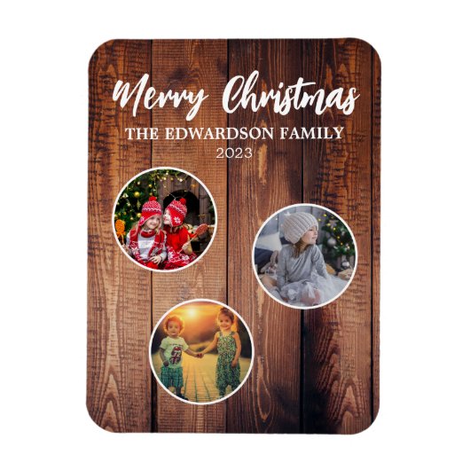 Creëer Uw eigen kerst familie foto collage Magneet (Verticaal)