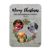 Creëer Uw eigen kerst familie foto collage Magneet (Verticaal)