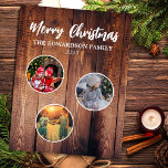 Creëer Uw eigen kerst familie foto collage Magneet<br><div class="desc">Fotomagneet met uw eigen kerst Familie fotocollage op rustieke houten achtergrond U kunt uw eigen persoonlijke foto's toevoegen,  uw eigen tekst,  naam en jaar toevoegen. Als je hulp nodig hebt,  neem dan contact met mij op.</div>