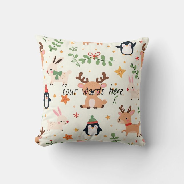 Creëer Uw eigen Kerst Kawaii Critters Kussen (Voorkant)