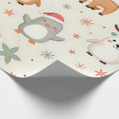 Creëer Uw eigen Kerst Kawaii Dieren Cadeaupapier (Hoek)