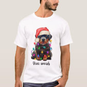 Creëer Uw eigen kerst rottweiler hond T-shirt (Voorkant)