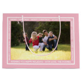 Creëer uw eigen kerstblesse roze cadeautas! groot cadeauzakje (Voorkant)