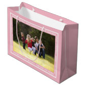 Creëer uw eigen kerstblesse roze cadeautas! groot cadeauzakje (Voorkant Gekanteld)