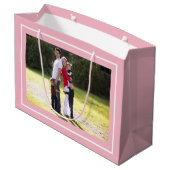 Creëer uw eigen kerstblesse roze cadeautas! groot cadeauzakje (Achterkant Gekanteld)