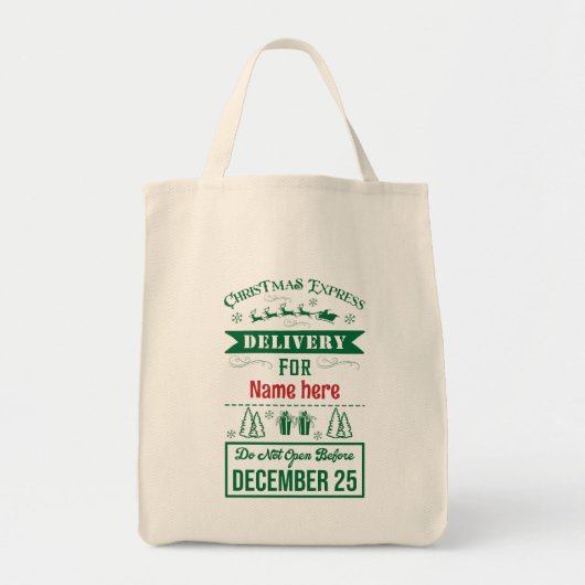 Creëer uw eigen kerstcadeau-zak tote bag (Voorkant)