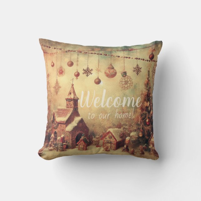 Creëer Uw eigen kerstdorp Kussen (Voorkant)