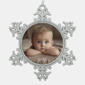 Creëer uw eigen kerstfeest- of feestdag-sieraad tin sneeuwvlok ornament (Voorkant)