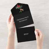 Creëer Uw eigen kerstfeest RSVP Black All In One Uitnodiging (Afscheurbaar)