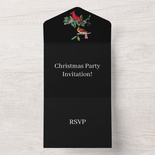 Creëer Uw eigen kerstfeest RSVP Black All In One Uitnodiging (Binnen)