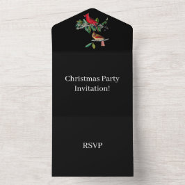 Creëer Uw eigen kerstfeest RSVP Black All In One Uitnodiging