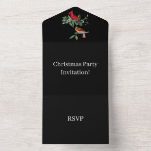 Creëer Uw eigen kerstfeest RSVP Black All In One Uitnodiging