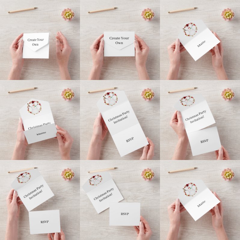 Creëer Uw eigen kerstfeest RSVP White All In One Uitnodiging