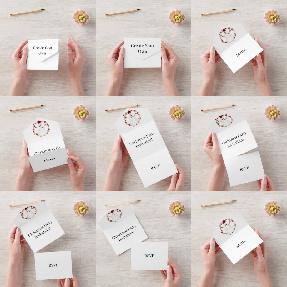 Creëer Uw eigen kerstfeest RSVP White All In One Uitnodiging