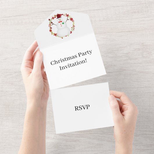 Creëer Uw eigen kerstfeest RSVP White All In One Uitnodiging (Afscheurbaar)