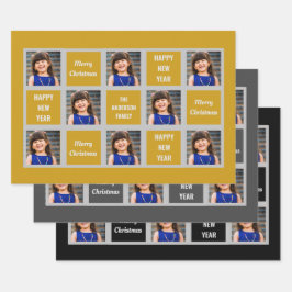 Creëer Uw eigen kerstfeestdag met foto's Inpakpapier Vel