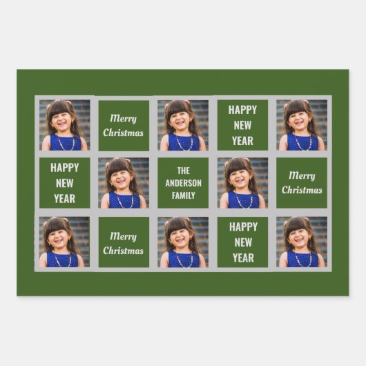 Creëer Uw eigen kerstfeestdag met foto's Inpakpapier Vel (Voorkant 2)