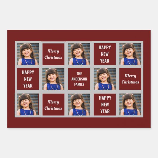 Creëer Uw eigen kerstfeestdag met foto's Inpakpapier Vel (Voorkant)