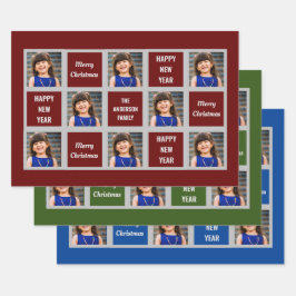 Creëer Uw eigen kerstfeestdag met foto's Inpakpapier Vel