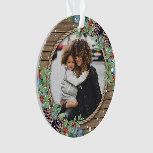 Creëer Uw eigen kerstfeestdag voor foto's op maat Ornament (voorkant)