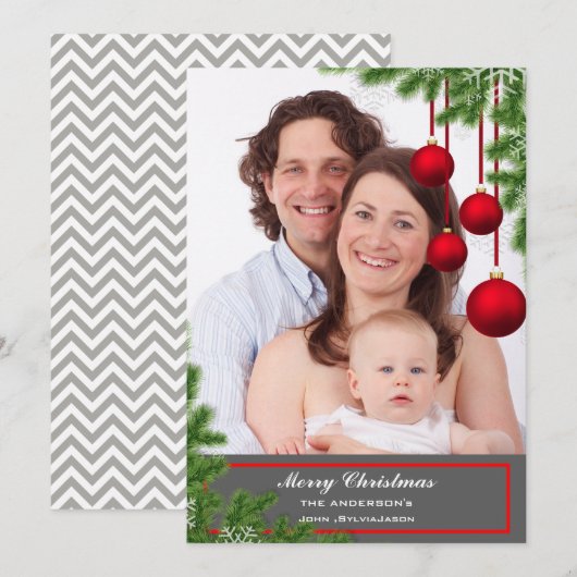 Creëer Uw eigen kerstfoto Feestdagenkaart (Voorkant / Achterkant)