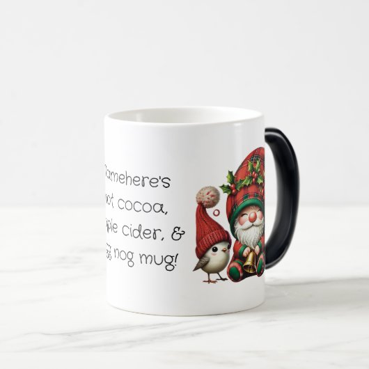 Creëer Uw eigen kerstplaid Gnome & Bird Magische Mok (Voorkant rechts)