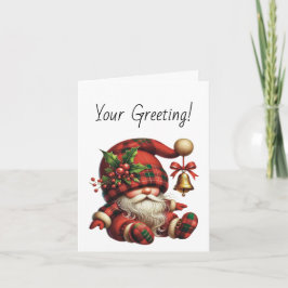 Creëer Uw eigen kerstplaid Gnome Santa Feestdagen Kaart
