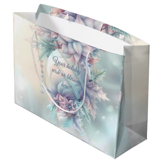 Creëer Uw eigen kerstpunsettias Ornament Groot Cadeauzakje (Achterkant Gekanteld)