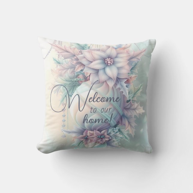 Creëer Uw eigen kerstpunsettias Ornament Kussen (Voorkant)