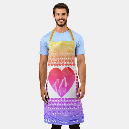 Creëer uw eigen keukenkleuren, alles-over afdrukke schort (Gedragen)