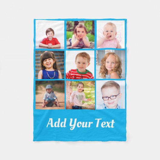 Creëer Uw eigen Kinder familie Foto's Collage Fleece Deken (Voorkant)