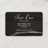 Creëer uw eigen klassieke gouden lint zwart visitekaartje (Achterkant)