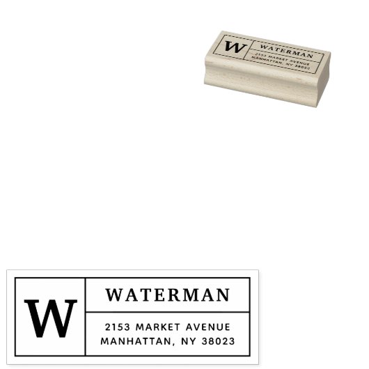 Creëer Uw eigen klassieke monogram retouradres Rubberstempel (Gestempeld)