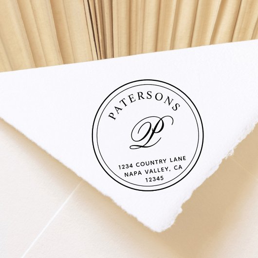 Creëer Uw eigen klassieke monogram retouradres Rubberstempel
