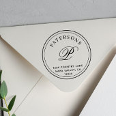 Creëer Uw eigen klassieke monogram retouradres Rubberstempel
