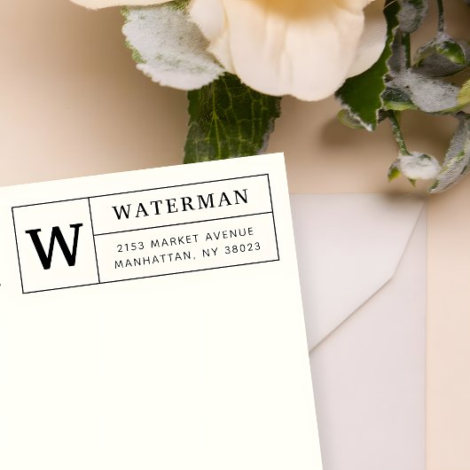 Creëer Uw eigen klassieke monogram retouradres Rubberstempel