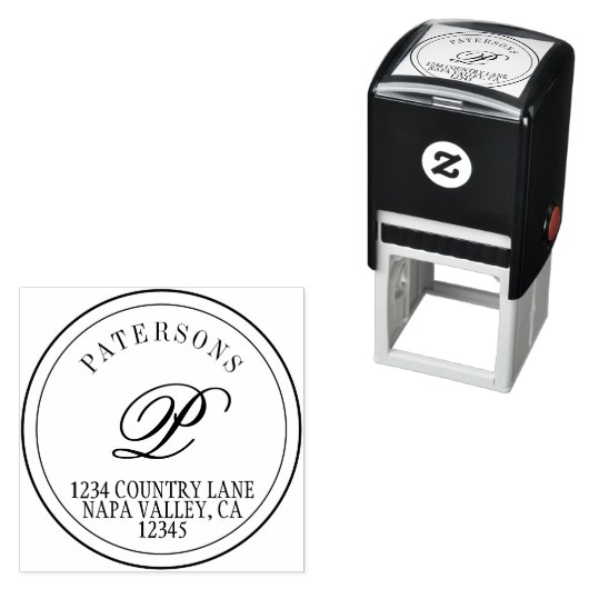 Creëer Uw eigen klassieke monogram retouradres Zelfinktende Stempel (In situ)