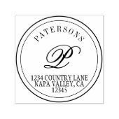 Creëer Uw eigen klassieke monogram retouradres Zelfinktende Stempel (Design)